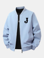 Men's Relaxed Fit Bomber Jacket – Printed Zip-Up Lightweight Casual