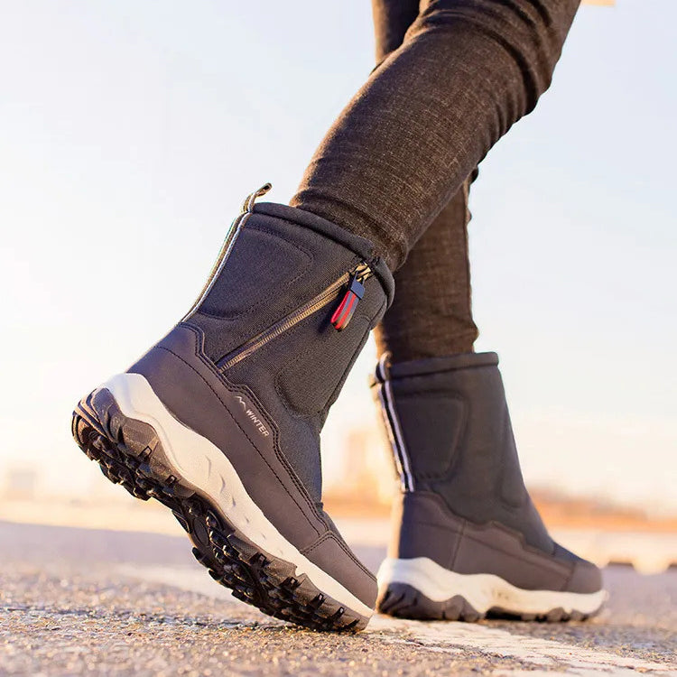 Men's Mid-Calf Snow Boots – Water-Repellent Winter Footwear