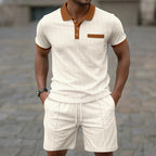 Men's Coordinated Polo Set with Contrast Trim