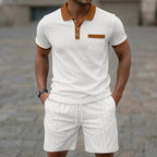 Men's Coordinated Polo Set with Contrast Trim