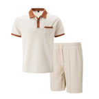 Men's Coordinated Polo Set with Contrast Trim