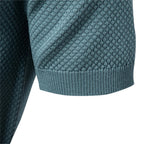 Men's Waffle Knit Polo with Open Collar