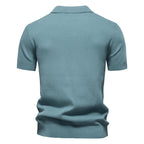 Men's Waffle Knit Polo with Open Collar