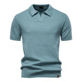 Men's Waffle Knit Polo with Open Collar