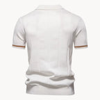 Men's Zip-neck Knitted Polo Shirt with short zip and classic collar