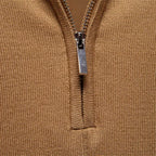 Men's Zip-neck Knitted Polo Shirt with short zip and classic collar