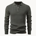 Men's Zip-neck Polo Shirt – Olive Green