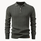 Men's Zip-neck Polo Shirt – Olive Green