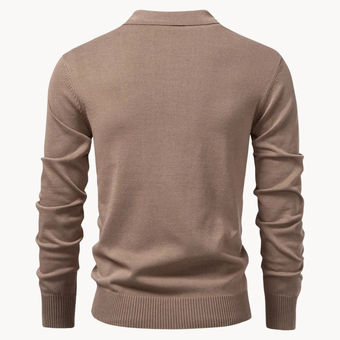 Men's Zip-neck Polo Shirt – Olive Green