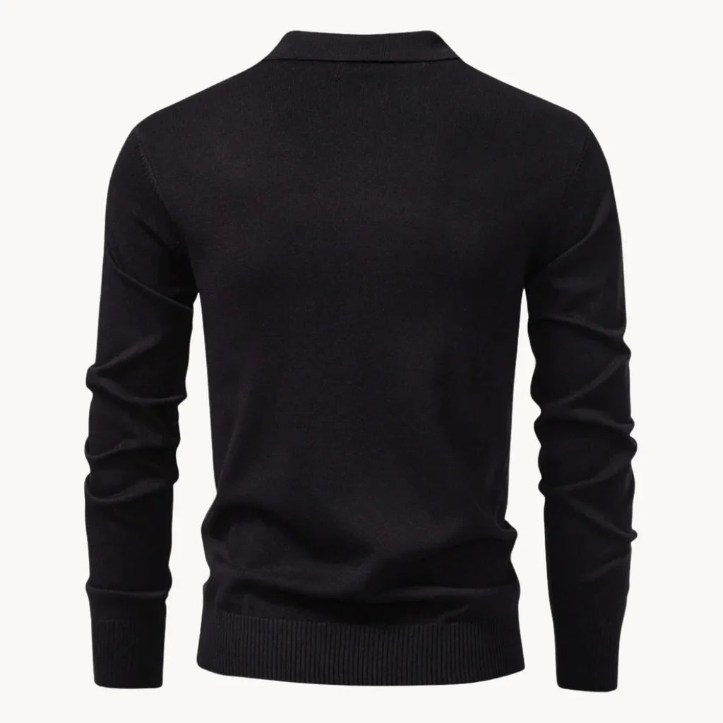 Men's Zip-neck Polo Shirt – Olive Green