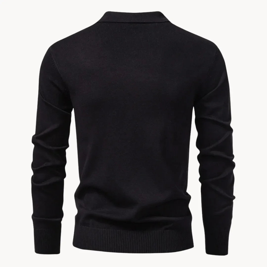Men's Zip-neck Polo Shirt – Olive Green