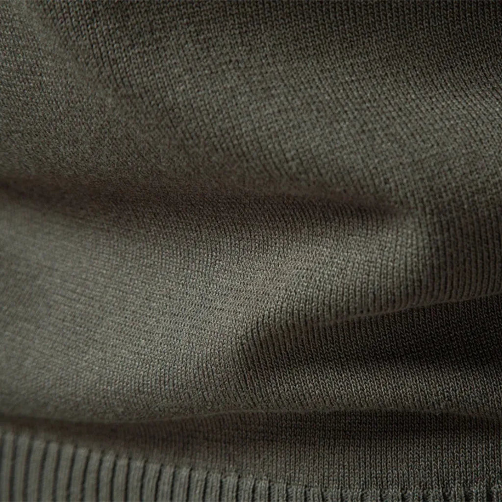 Men's Zip-neck Polo Shirt – Olive Green
