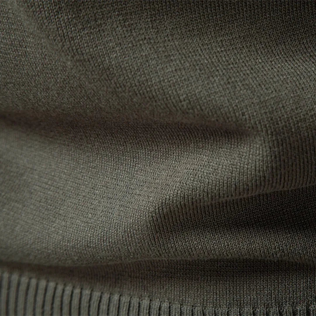 Men's Zip-neck Polo Shirt – Olive Green