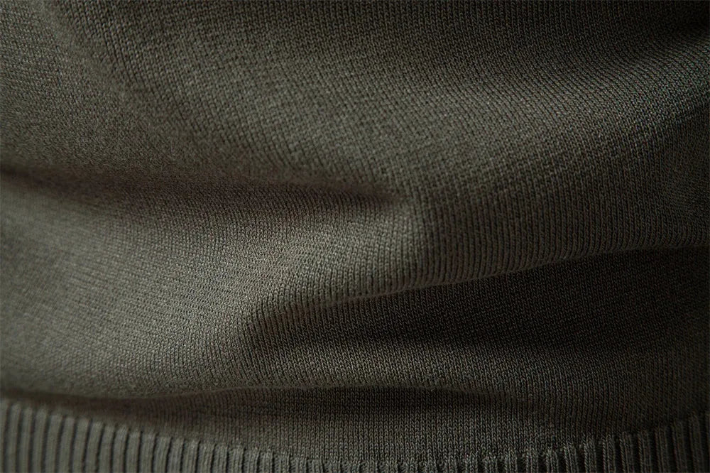 Men's Zip-neck Polo Shirt – Olive Green