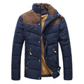 Men's Contrast-Panel Quilted Winter Jacket