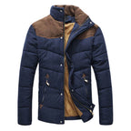 Men's Contrast-Panel Quilted Winter Jacket