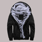Men's Plush Fleece-Lined Hooded Winter Jacket