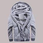Men's Plush Fleece-Lined Hooded Winter Jacket