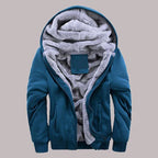 Men's Plush Fleece-Lined Hooded Winter Jacket