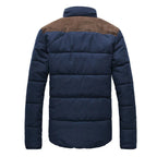 Men's Contrast-Panel Quilted Winter Jacket