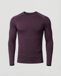 Men's Slim Fit Long Sleeve Athletic Top – Textured Crew Neck Stretch Shirt