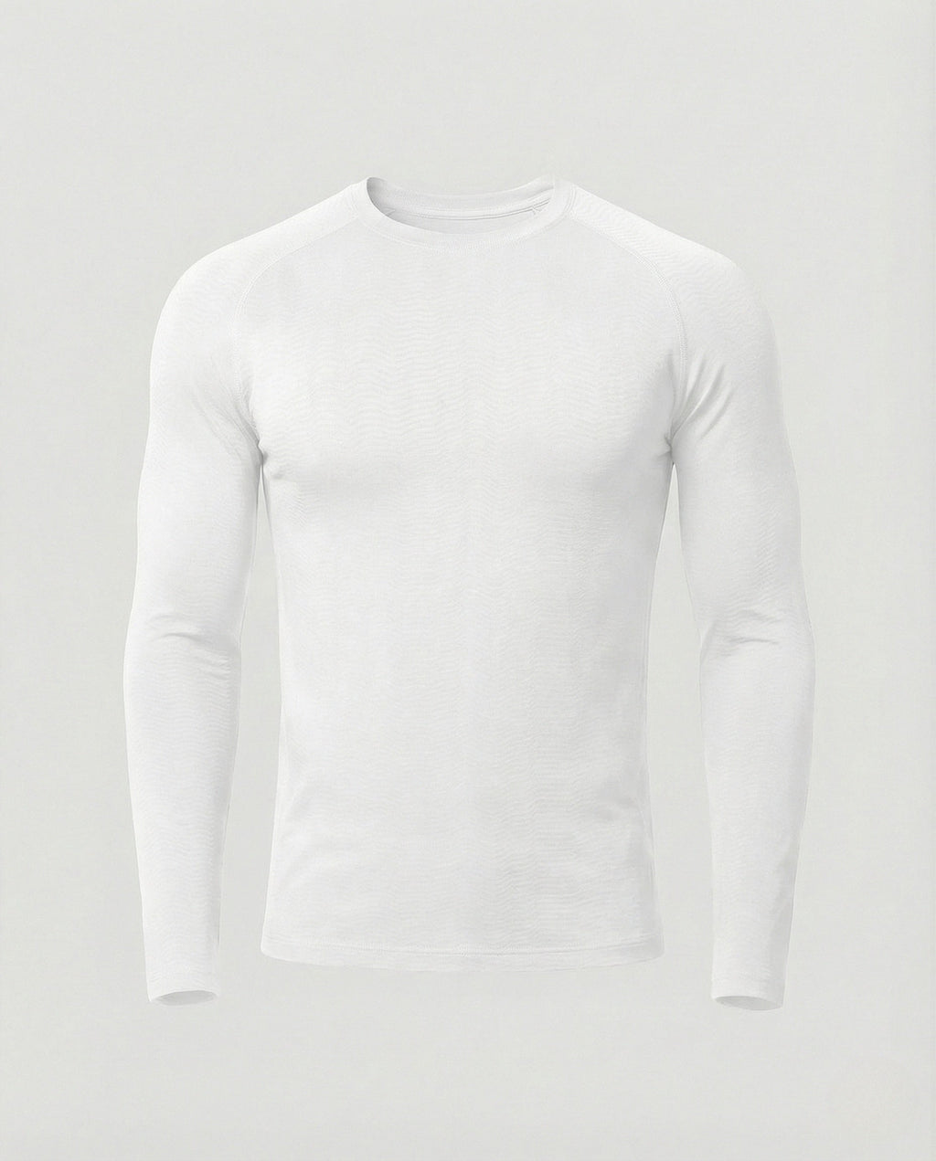 Men's Slim Fit Long Sleeve Athletic Top – Textured Crew Neck Stretch Shirt