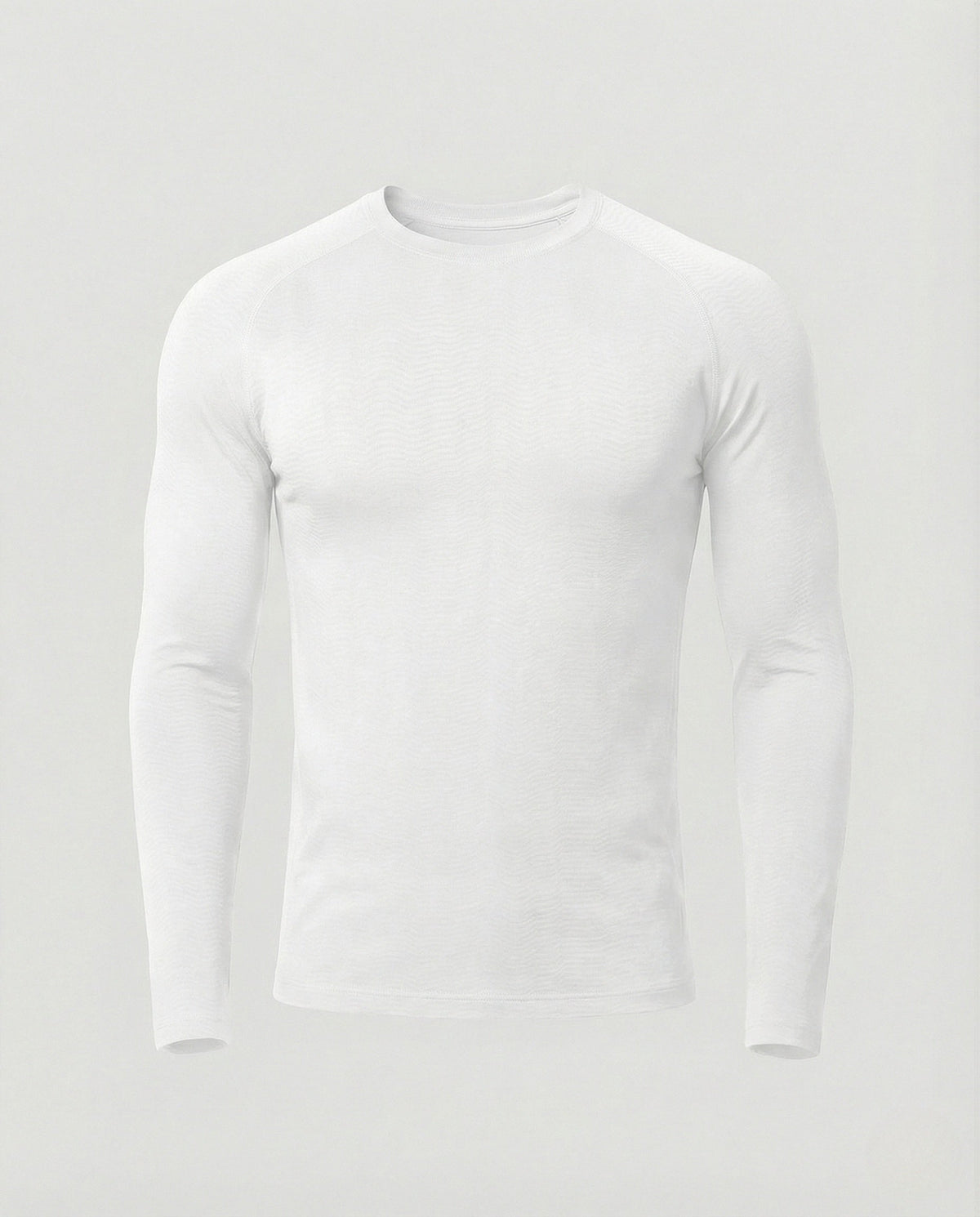 Men's Slim Fit Long Sleeve Athletic Top – Textured Crew Neck Stretch Shirt