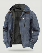 Men's Fleece-Lined Hooded Jacket with Zip Front