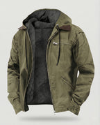 Men's Fleece-Lined Hooded Jacket with Zip Front