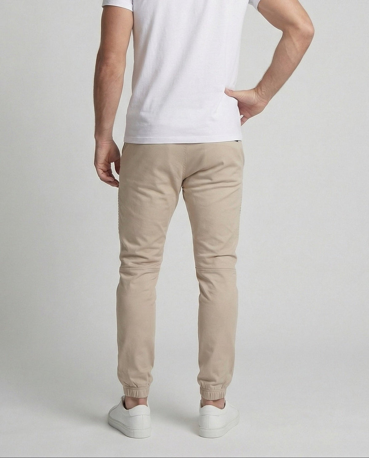 Men's Tapered Joggers with Zip Pockets and Biker Panels