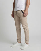 Men's Tapered Joggers with Zip Pockets and Biker Panels