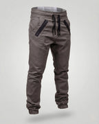 Men's Tapered Joggers with Zip Pockets and Biker Panels