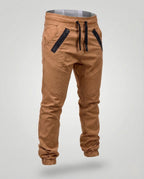 Men's Tapered Joggers with Zip Pockets and Biker Panels