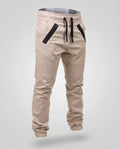 Men's Tapered Joggers with Zip Pockets and Biker Panels