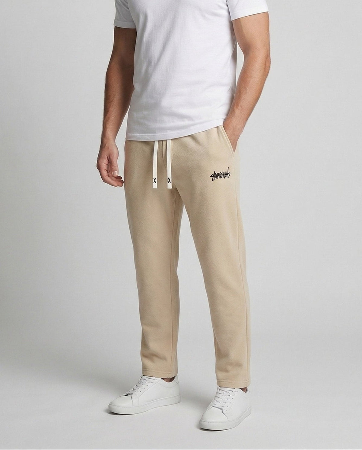 Men's Straight-Leg Sweatpants with Drawstring Waist