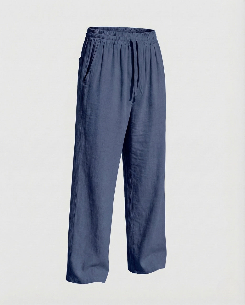 Men's Relaxed linen-look Blend Trousers with Drawstring Waist