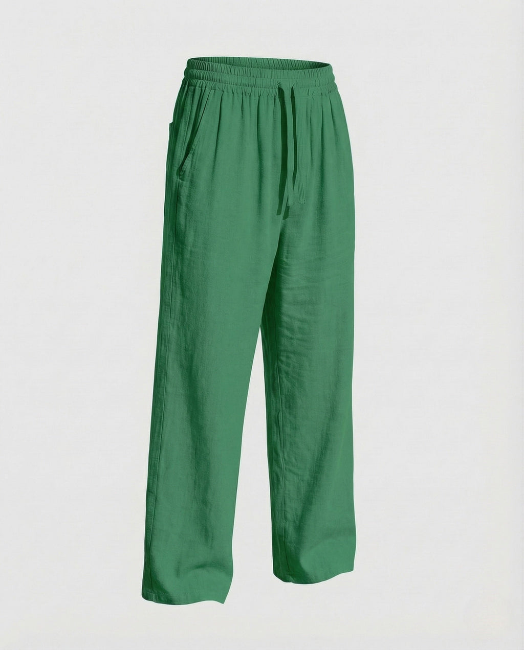 Men's Relaxed linen-look Blend Trousers with Drawstring Waist