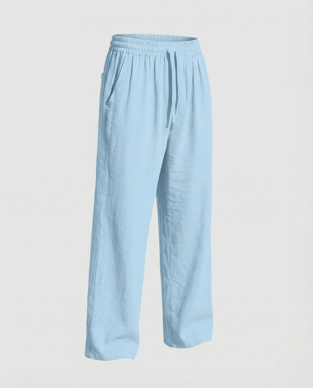 Men's Relaxed linen-look Blend Trousers with Drawstring Waist