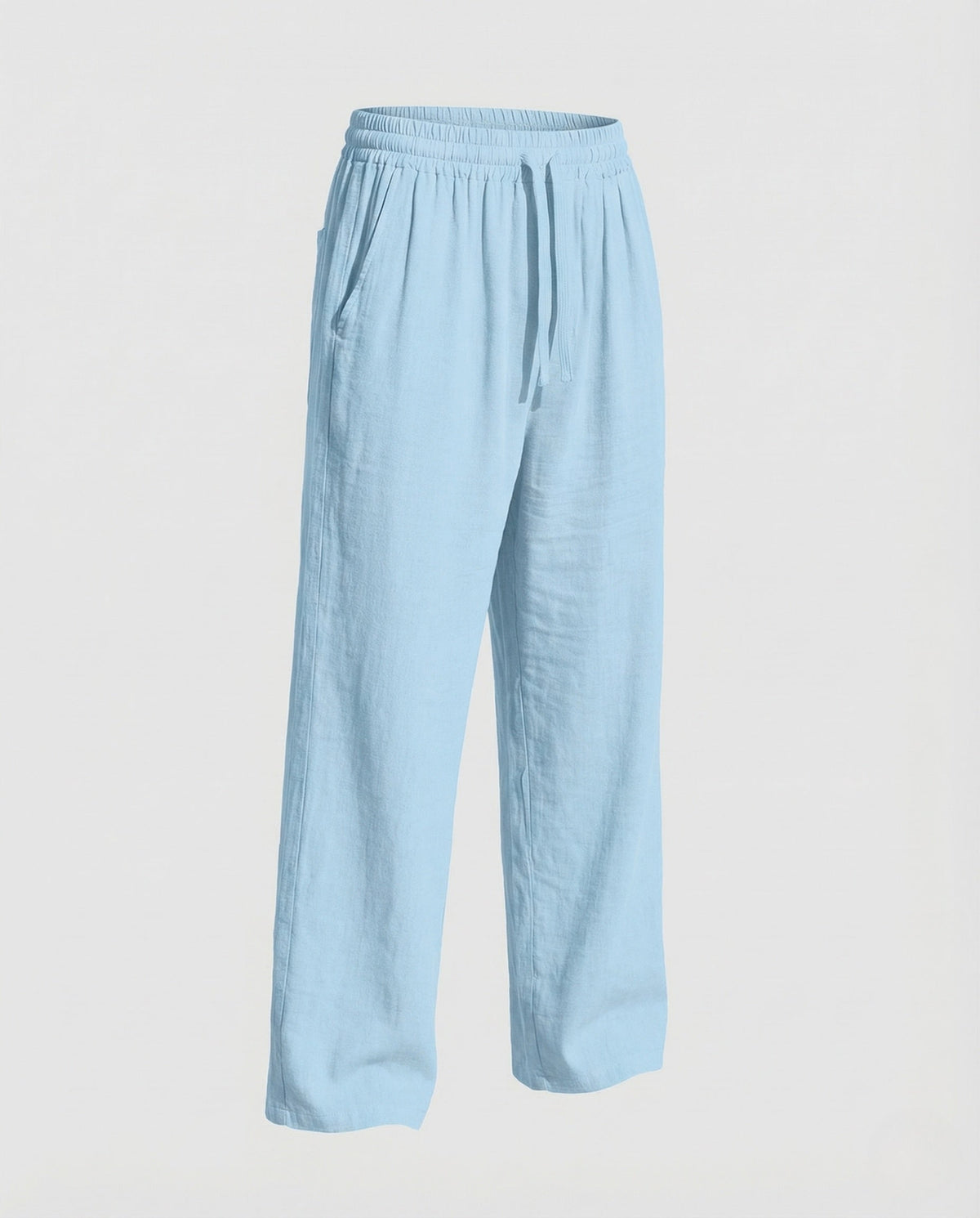 Men's Relaxed linen-look Blend Trousers with Drawstring Waist