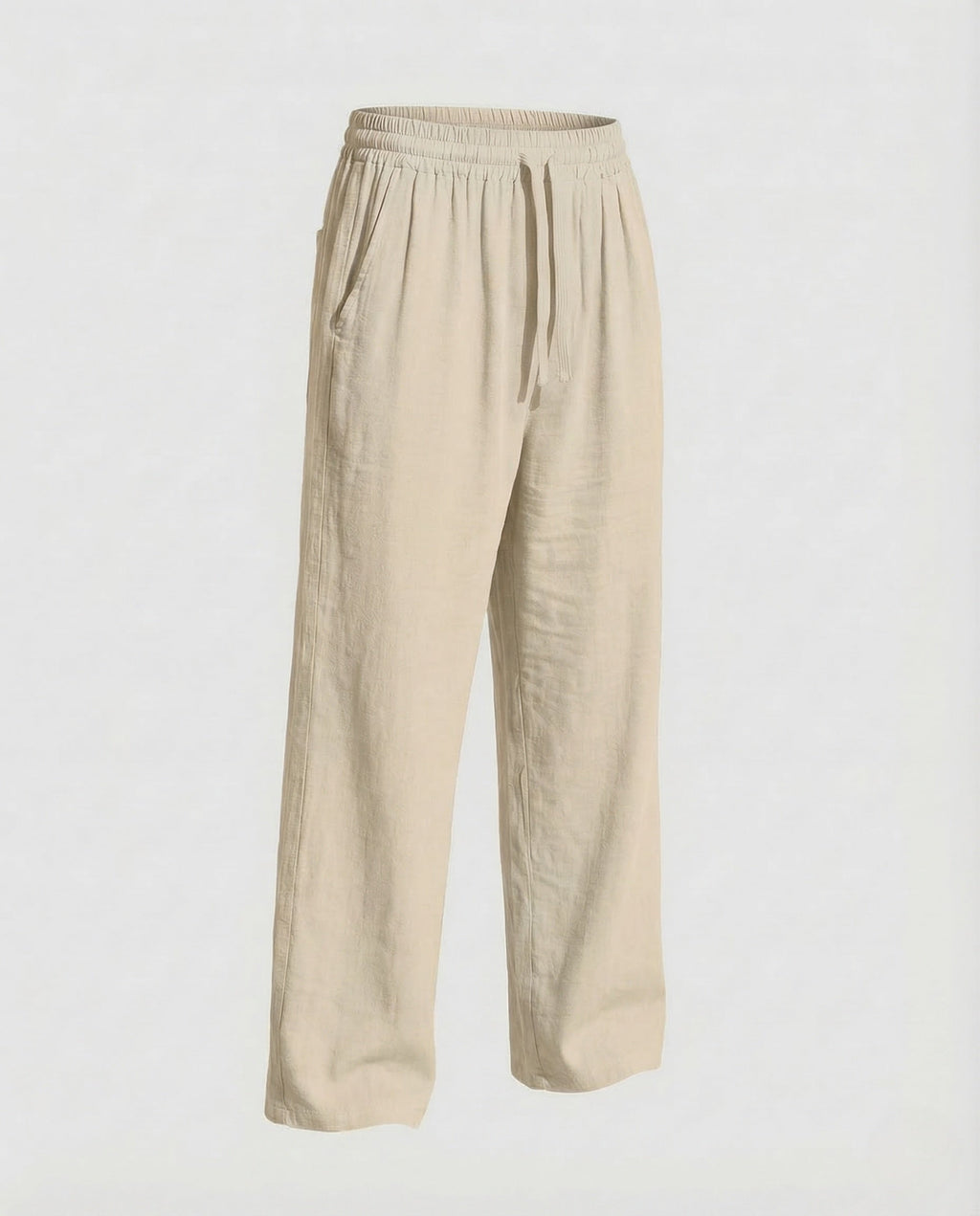 Men's Relaxed linen-look Blend Trousers with Drawstring Waist