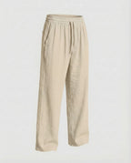 Men's Relaxed linen-look Blend Trousers with Drawstring Waist
