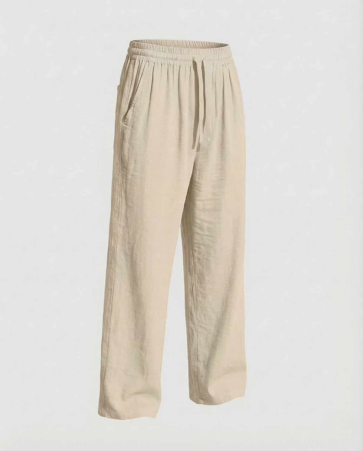 Men's Relaxed linen-look Blend Trousers with Drawstring Waist