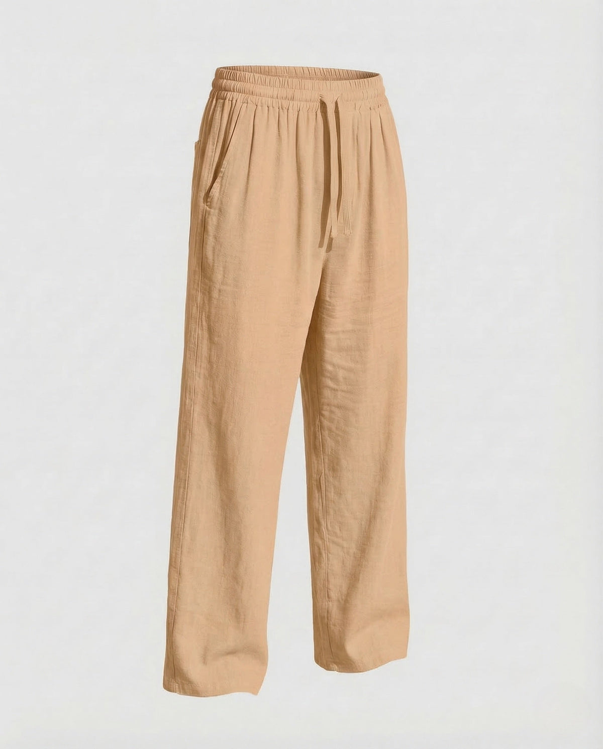 Men's Relaxed linen-look Blend Trousers with Drawstring Waist