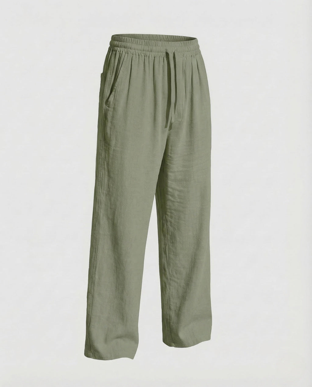 Men's Relaxed linen-look Blend Trousers with Drawstring Waist