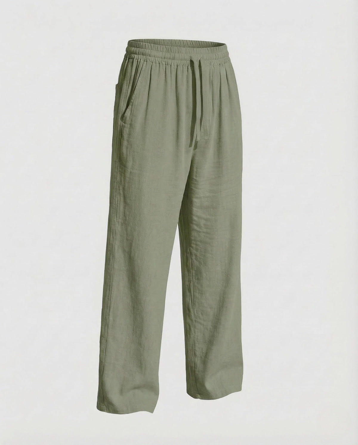 Men's Relaxed linen-look Blend Trousers with Drawstring Waist