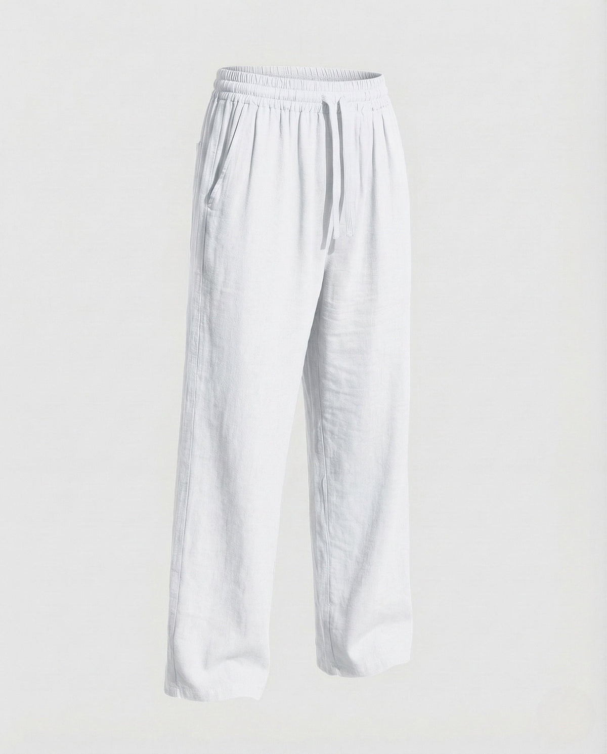 Men's Relaxed linen-look Blend Trousers with Drawstring Waist