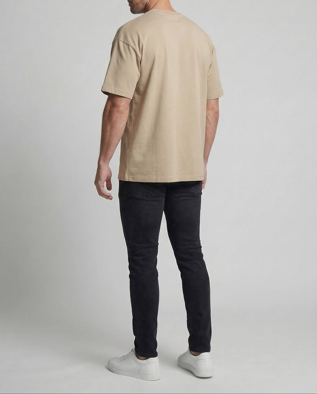 Men's Oversized Cotton Blend T-Shirt with Dropped Shoulders