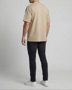 Men's Oversized Cotton Blend T-Shirt with Dropped Shoulders