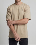 Men's Oversized Cotton Blend T-Shirt with Dropped Shoulders