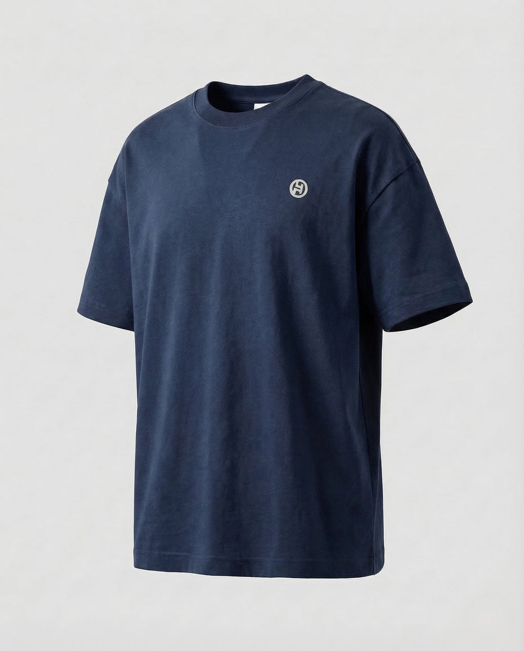 Men's Oversized Cotton Blend T-Shirt with Dropped Shoulders